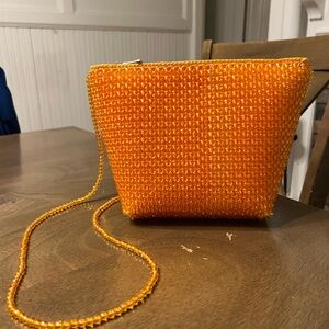 Vibrant Orange Beaded Purse